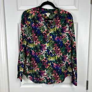 J. Crew floral button down blouse sz sm